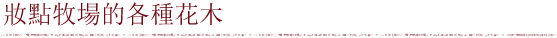 妝點牧場的各種花木