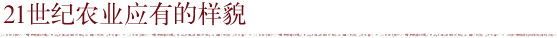 21世纪农业应有的样貌