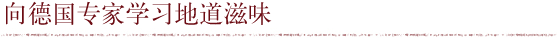向德国专家学习地道滋味