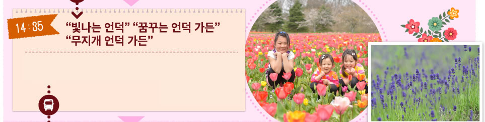 “빛나는 언덕” “꿈꾸는 언덕 가든” “무지개 언덕 가든”